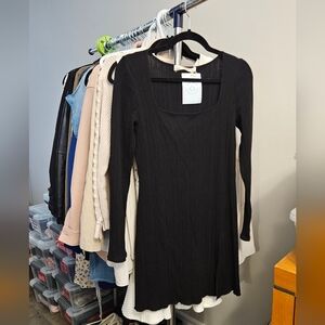 Oak + Fort - NWT Elegant Black Square Neck Dress - Size Medium